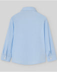 Long-sleeved shirt for boys made of seersucker fabric