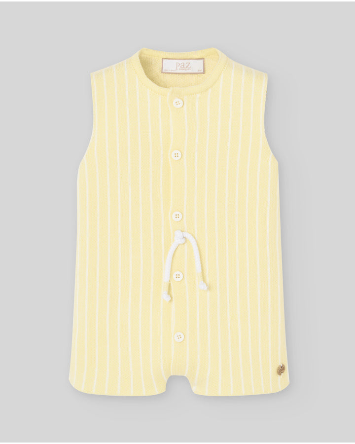 Short knitted romper for baby boy