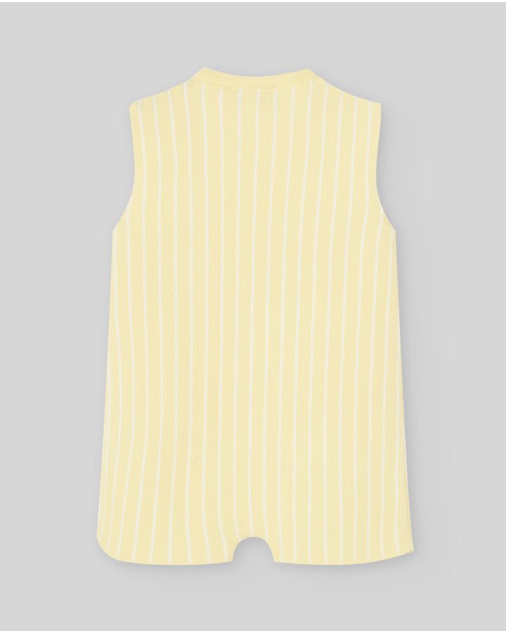 Short knitted romper for baby boy