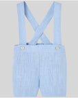 Boys' linen shorts with crossed suspenders