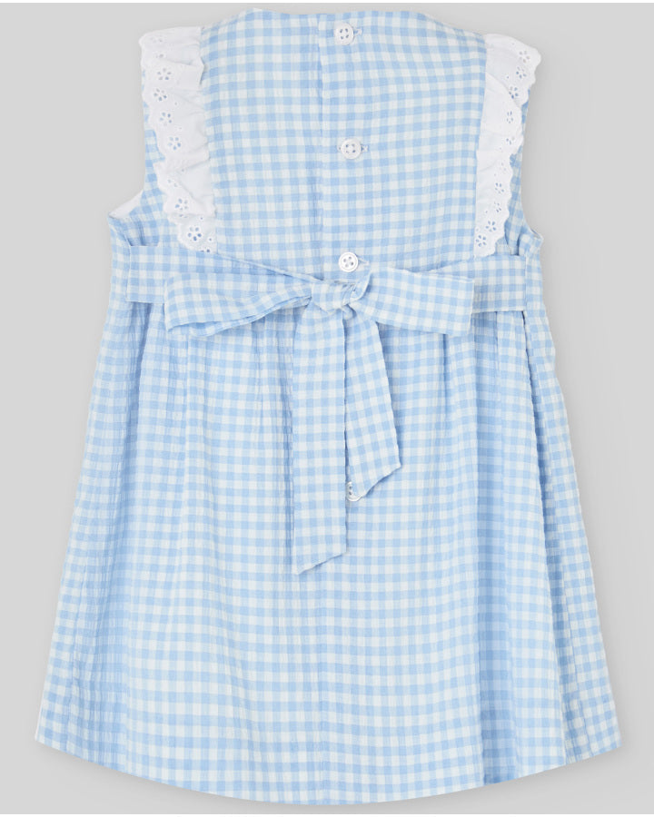 Baby dress for girl in check fabric