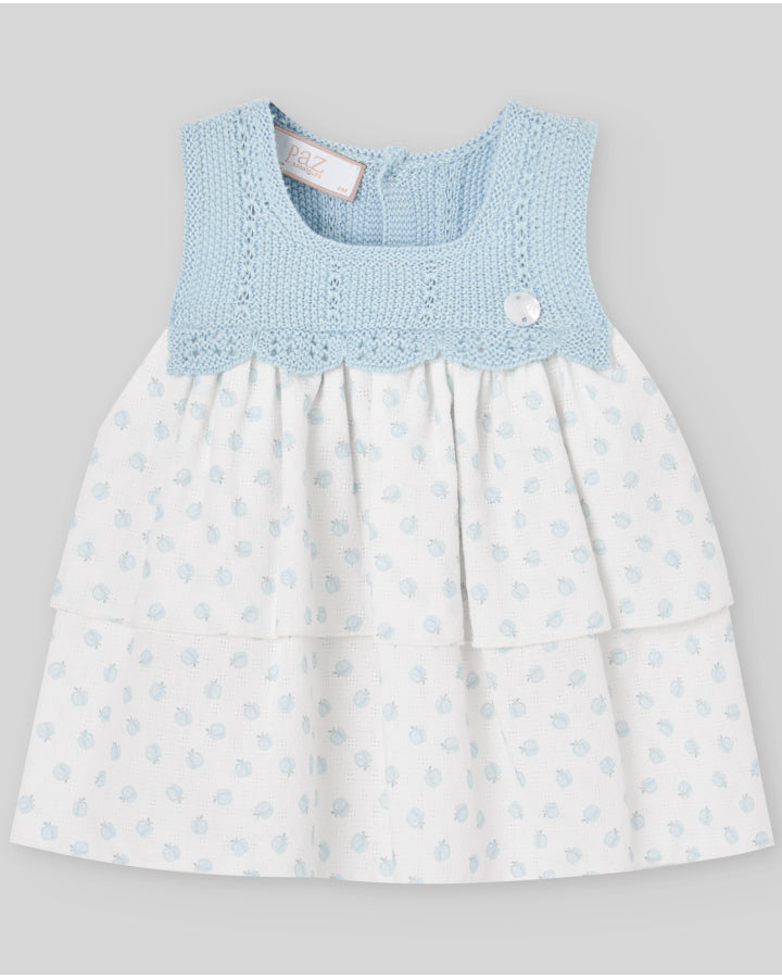 Set of short lightweight blue dress  and matching bloomers
