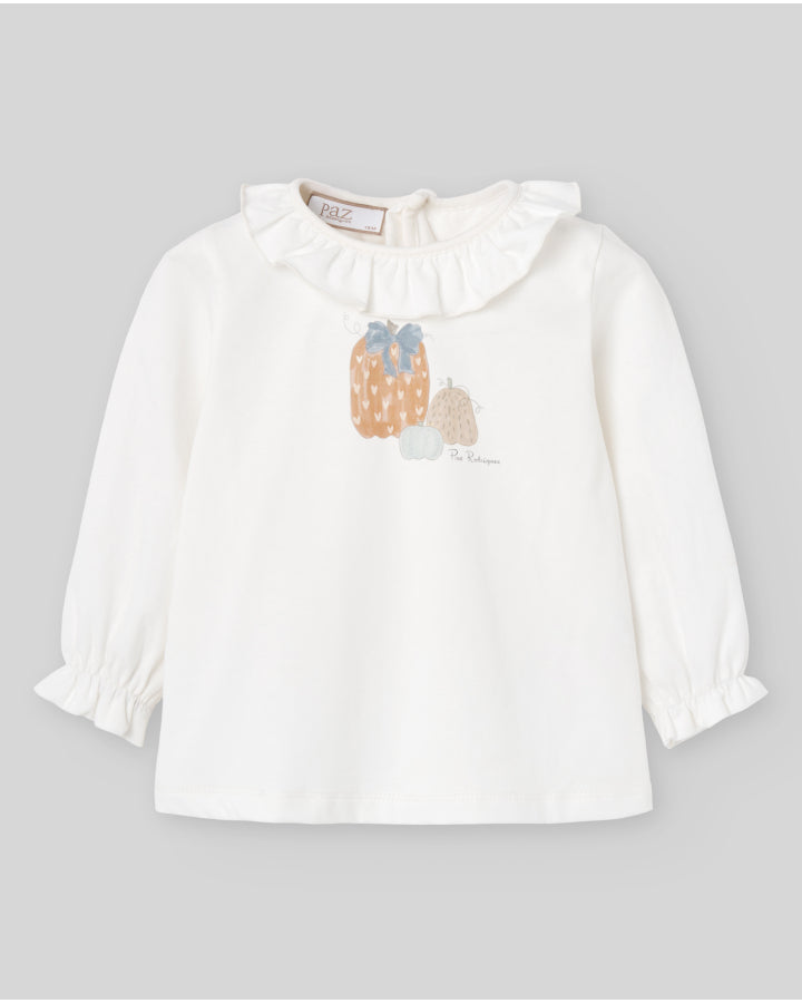 Long Sleeve T-shirt for baby girls with autum motifs