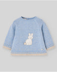 Knit sweater for baby boys featuring a bunny