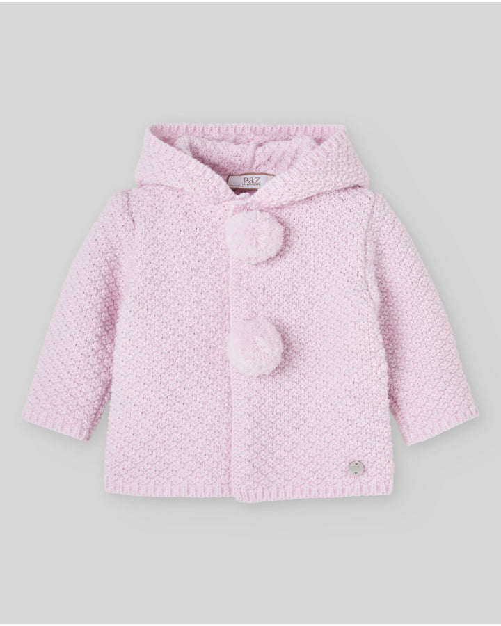 PINK KNIT COAT FOR BABIES