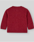 Red Long knitted jacket with soft texture