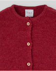 Red Long knitted jacket with soft texture