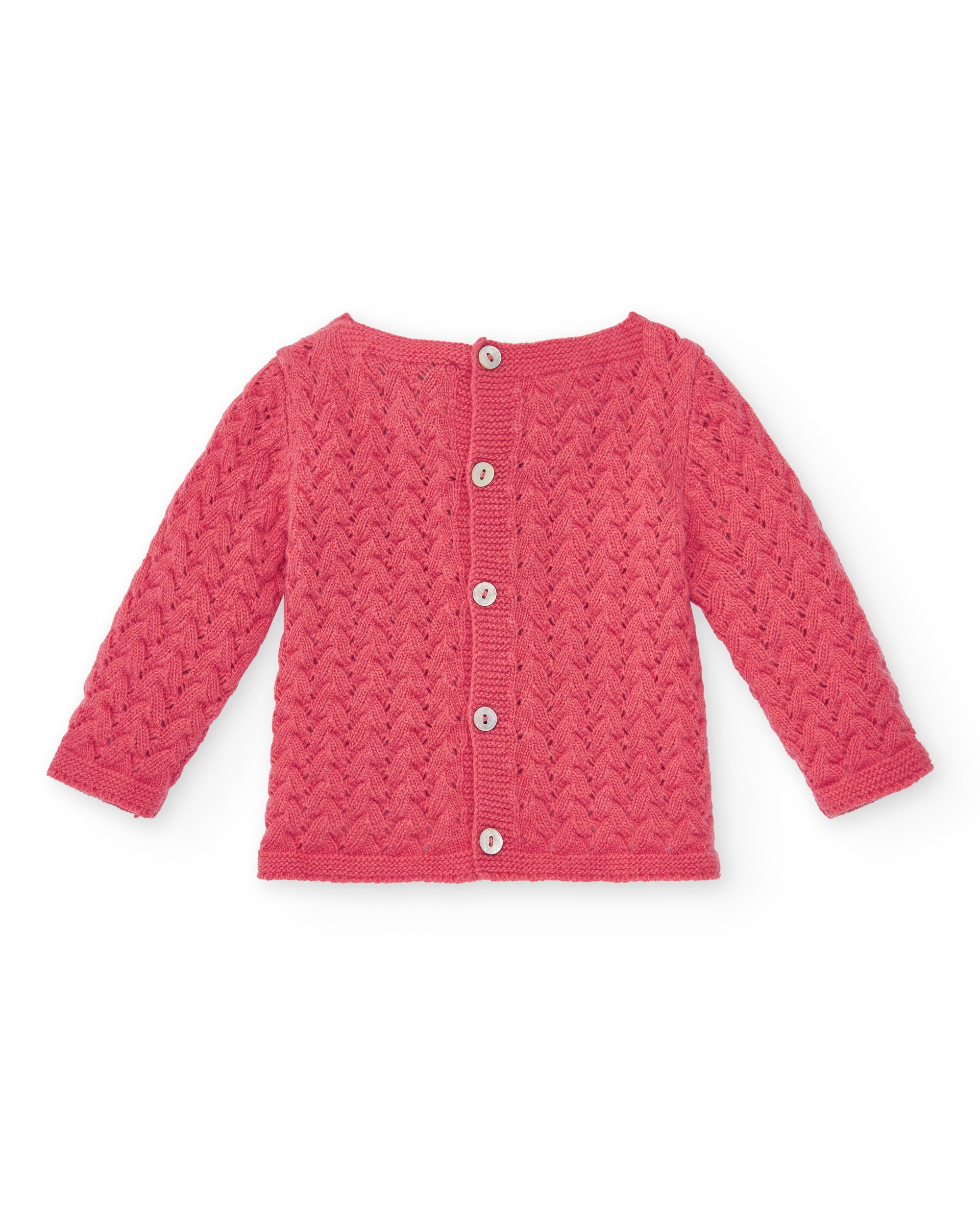 Button Back Barbie Pink Knitted Sweater for baby girl