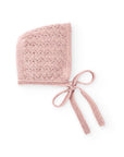 Pink Knitted Bonnet with border details