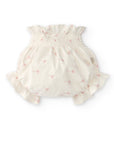 White Bloomers with pink flowers and ruffles