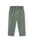 Green High-Waist trousers in Cotton