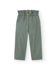 Green High-Waist trousers in Cotton with button closure