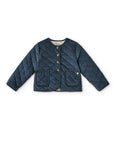 Blue Velvet Corduroy Quilted Jacket