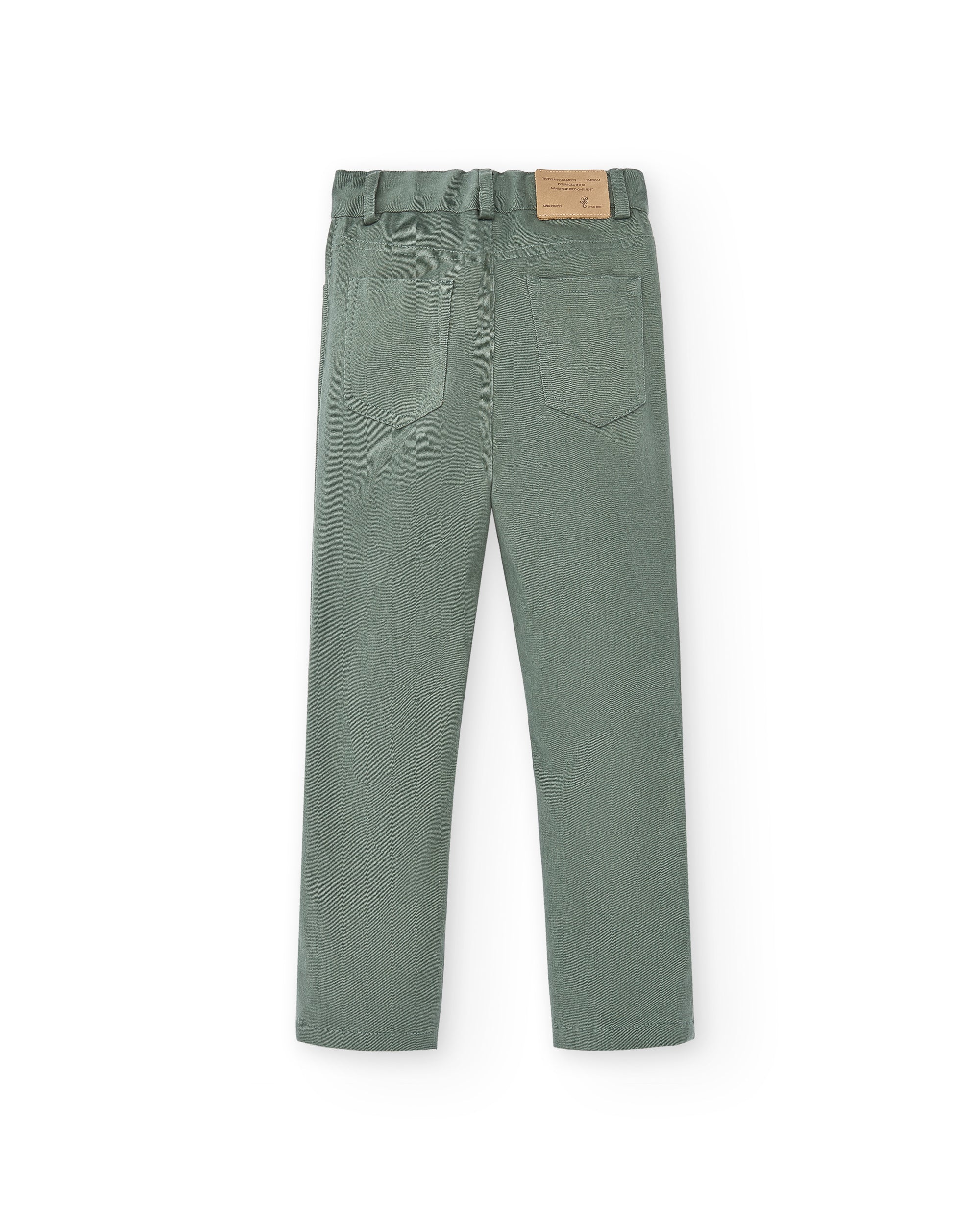 Green Cotton Trousers with Button closer