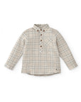 Beige Checked Cotton shirt for Boy