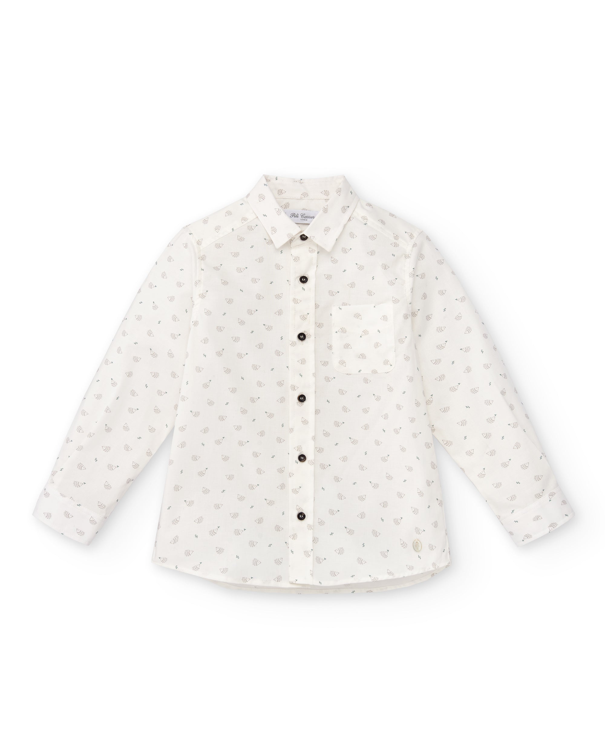 Ivory Cotton Shirt with hedgehogs