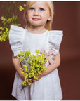 WHITE EMBROIDERED MUSLIN CEREMONY DRESS