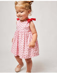 Pink Dress with Red Flowers and Bows