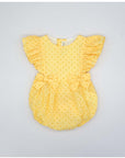 Yellow Romper Suit with Ruffles and Bows