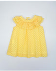 Dress with Ruffle Collar and Yellow Bow