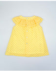 Dress with Ruffle Collar and Yellow Bow