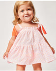 Coral Floral dress for Baby Girl