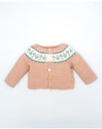 Pink Greca Cardigan for babies