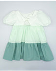 Green and white summer Dress