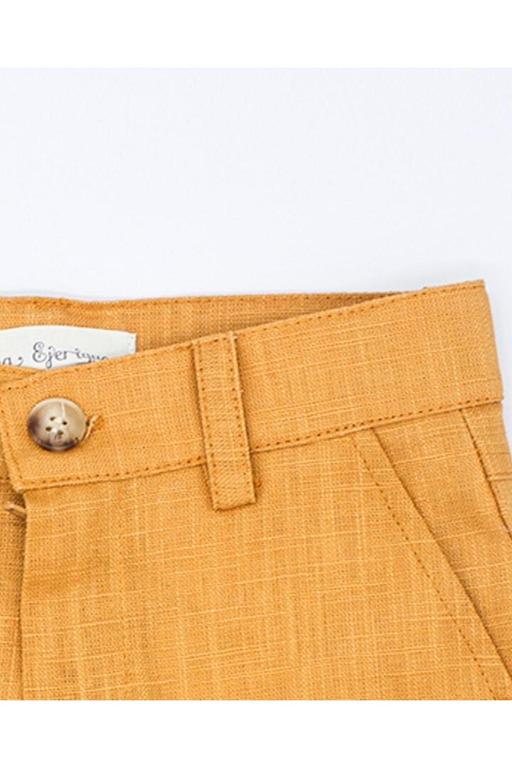 Mustard linen Bermuda shorts