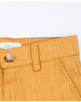 Mustard linen Bermuda shorts