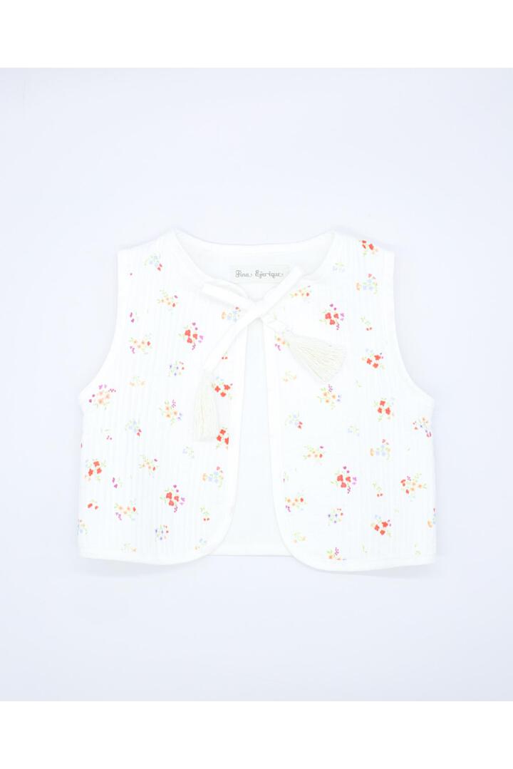 IVORY VEST WITH RED FLOWER