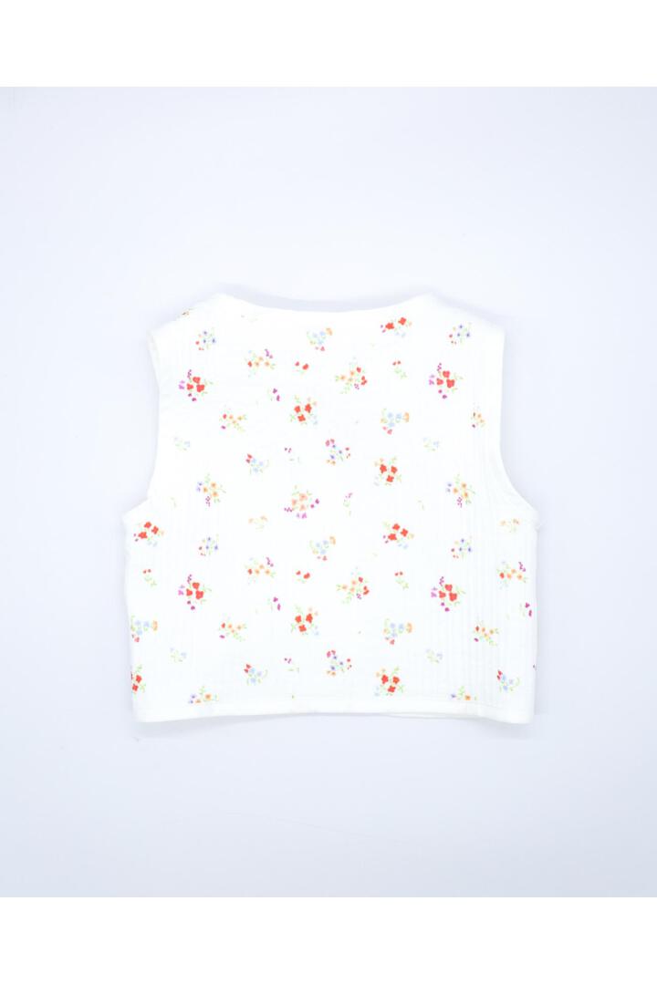 IVORY VEST WITH RED FLOWER