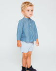 Blue gingham bermuda shorts