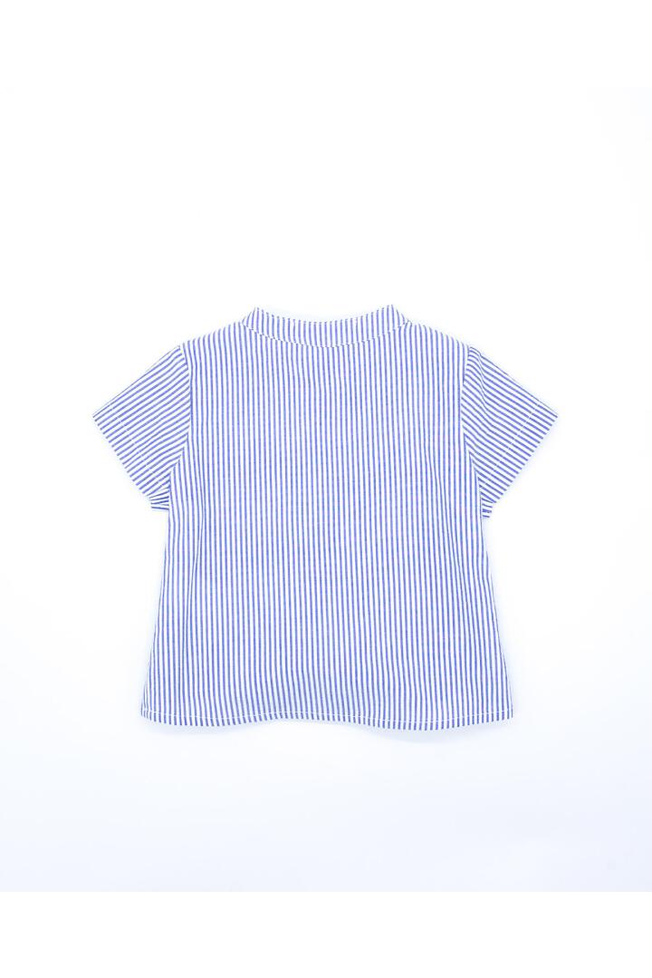 Blue striped short sleeve shirt