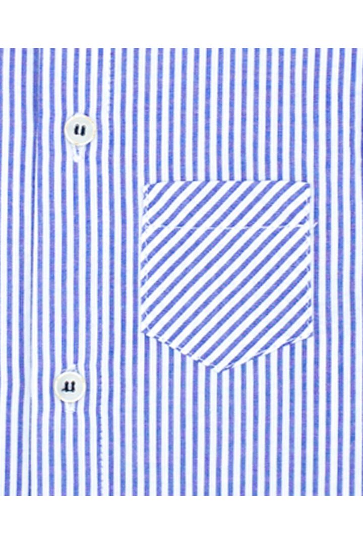 Blue striped short sleeve shirt