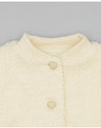 Soft beige bouclé bomber jacket