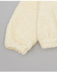 Soft beige bouclé bomber jacket