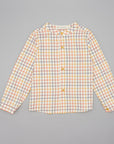 Beige viella shirt with mustard and green