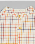 Beige viella shirt with mustard and green