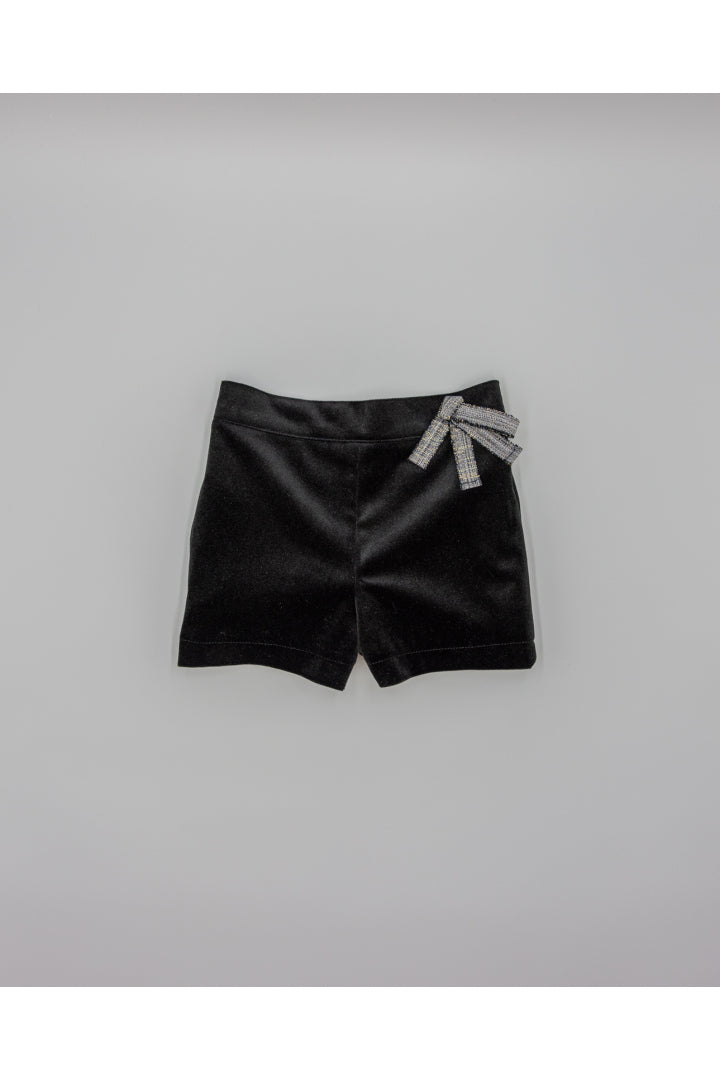 Girls’ black velvet shorts