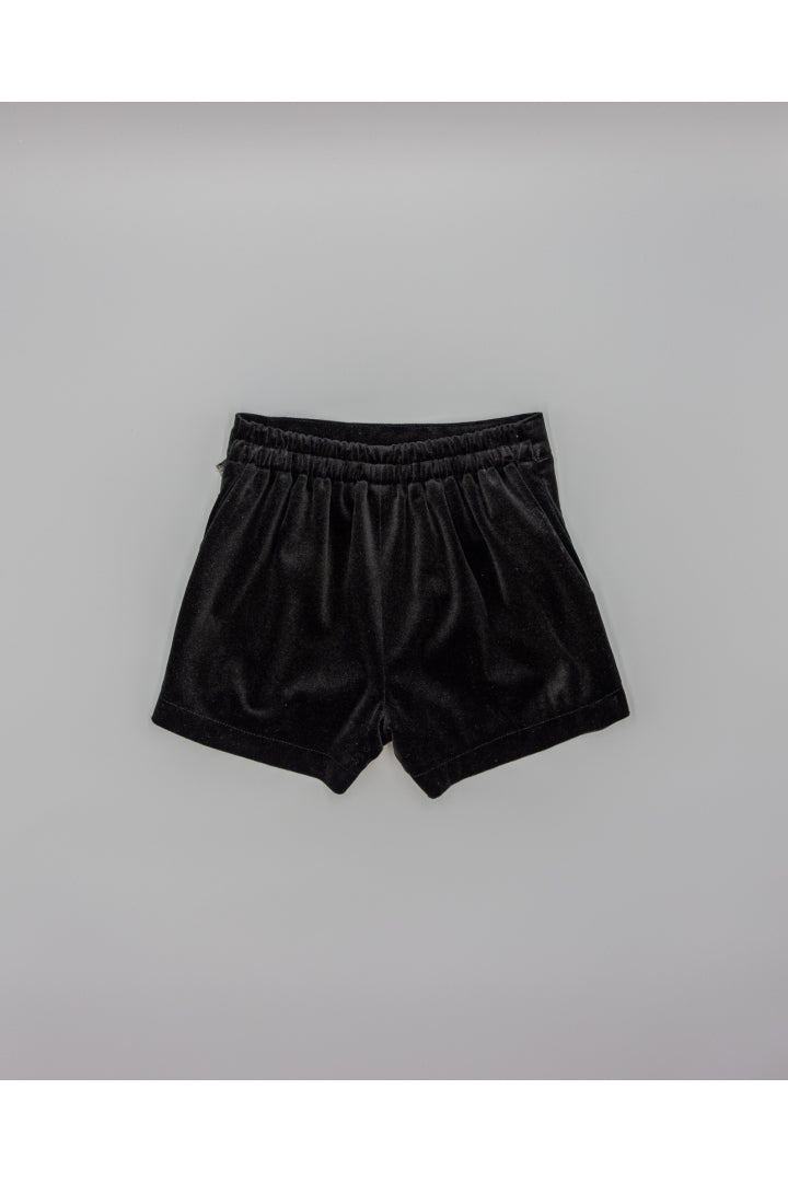 Girls’ black velvet shorts