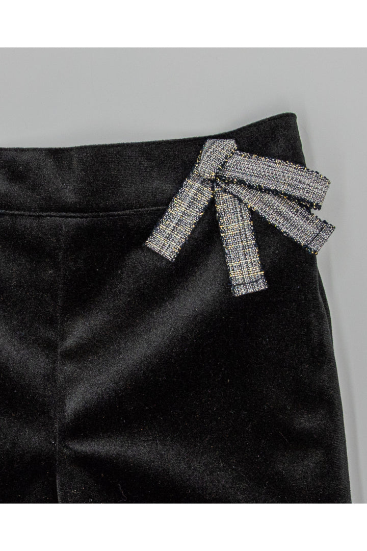 Girls’ black velvet shorts