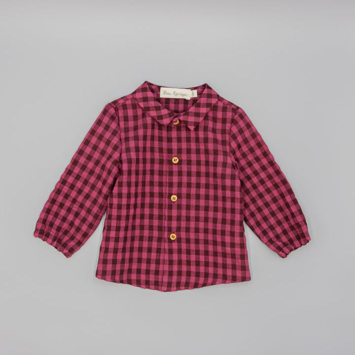 BURGUNDY VIELLA SHIRT WITH CHECKS