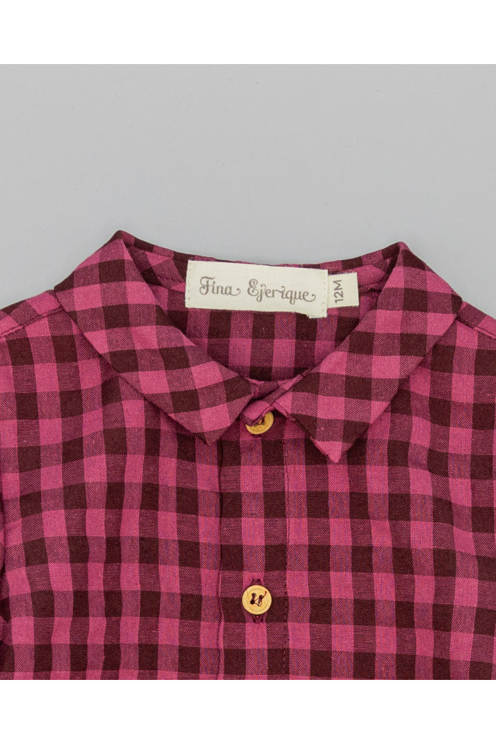 BURGUNDY VIELLA SHIRT WITH CHECKS