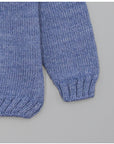 BLUE SWEATER WITH PATTERNED YOKE