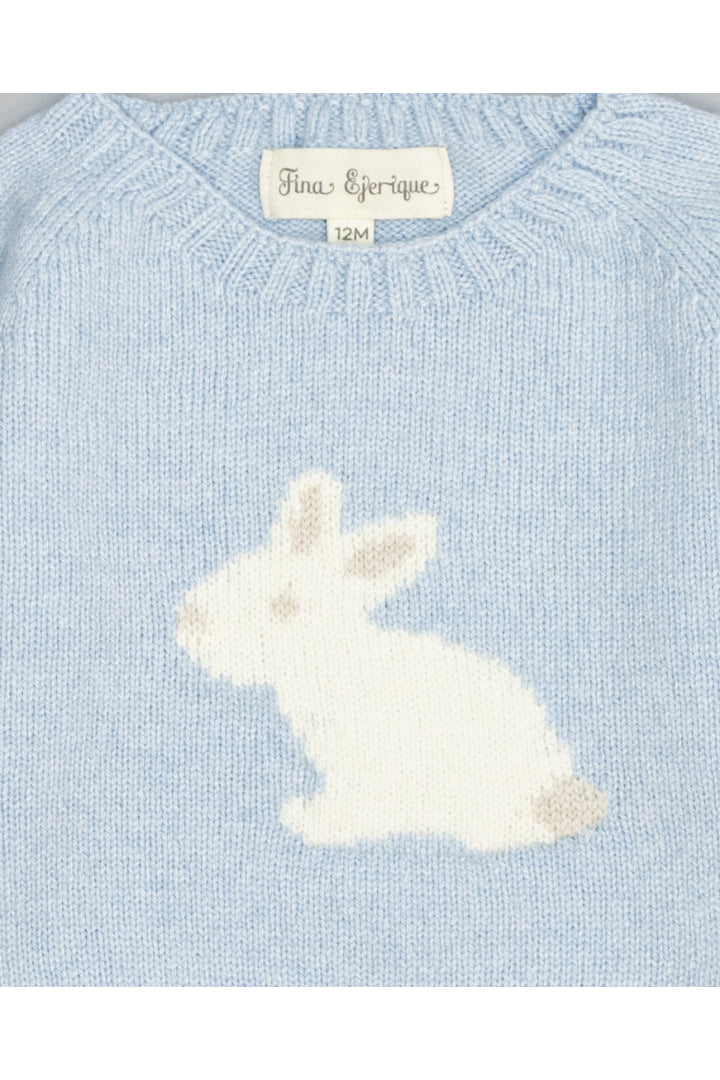Baby jumper in cashmere with bunny