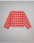 RED CHECK TWEED JACKET WITH GOLD AND PEARL BUTTONS