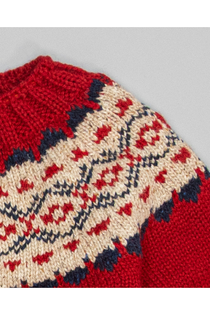 RED MERINO WOOL SWEATER