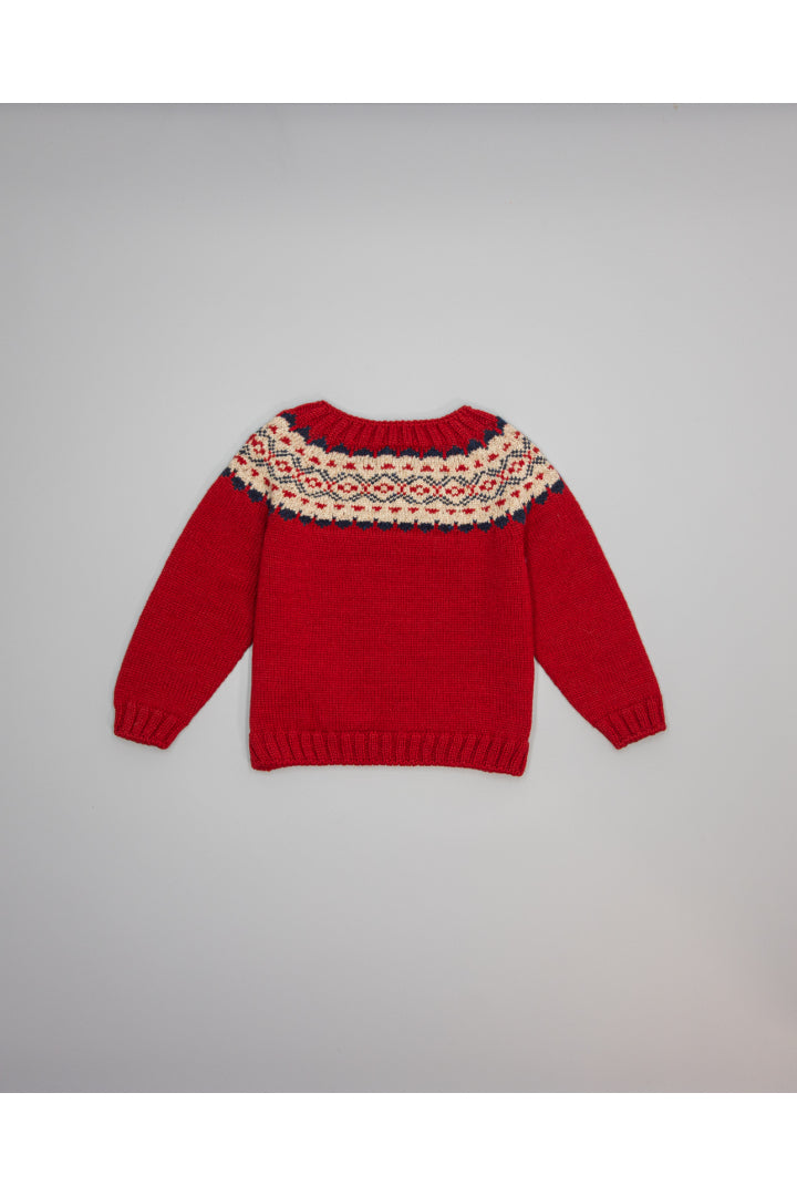 RED MERINO WOOL SWEATER