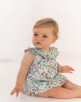 Light Blue Floral Print Dress for Baby Girl